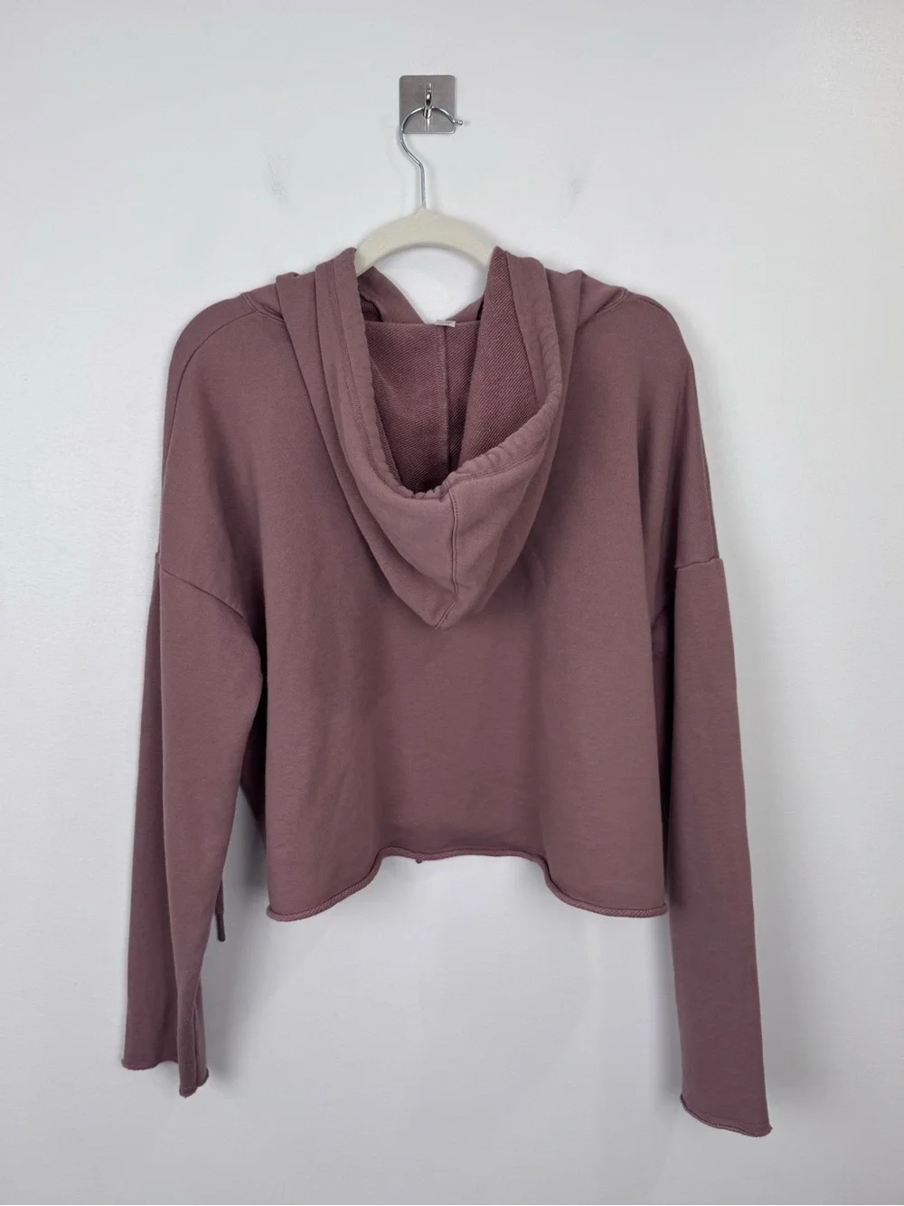 Alo Yoga Cropped Hoodie Sweatshirt Smokey Quartz Women Size Medium